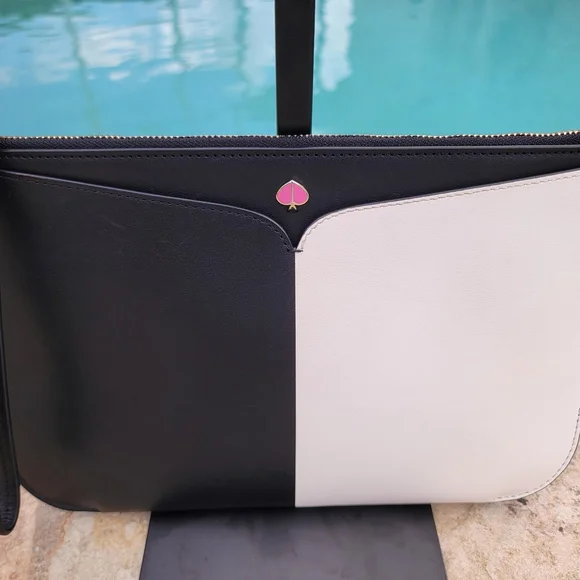 Kate Spade Bi-Color 100% Smooth Italian Leather Large Wristlet